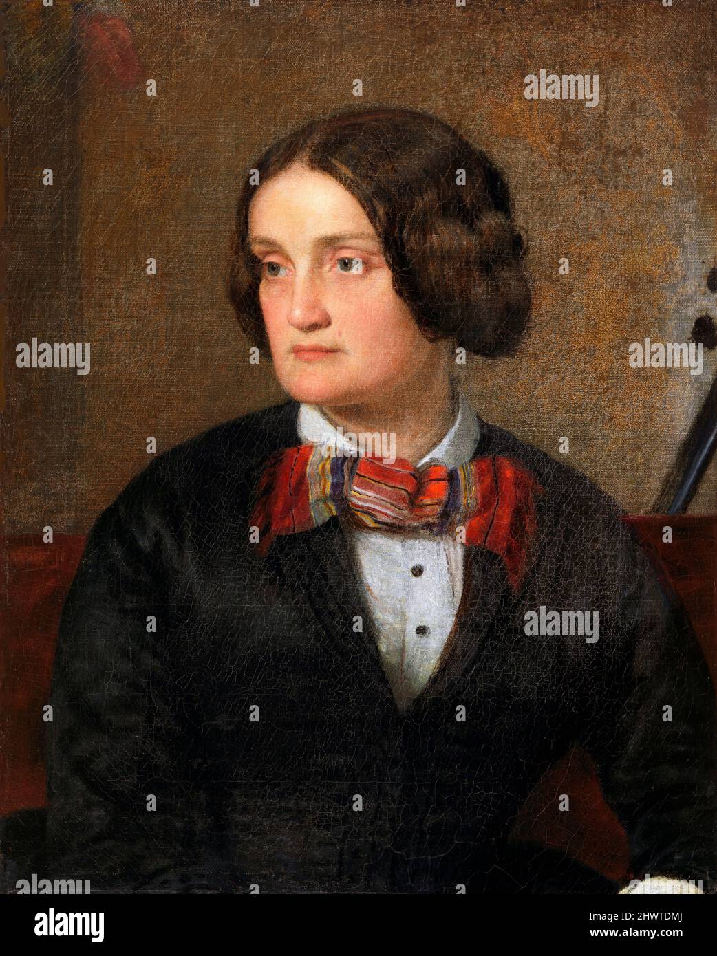 Ritratto dell'attrice americana della scena, Charlotte Cushman (1816-1876) di William Page, olio su tela, 1853 Foto Stock