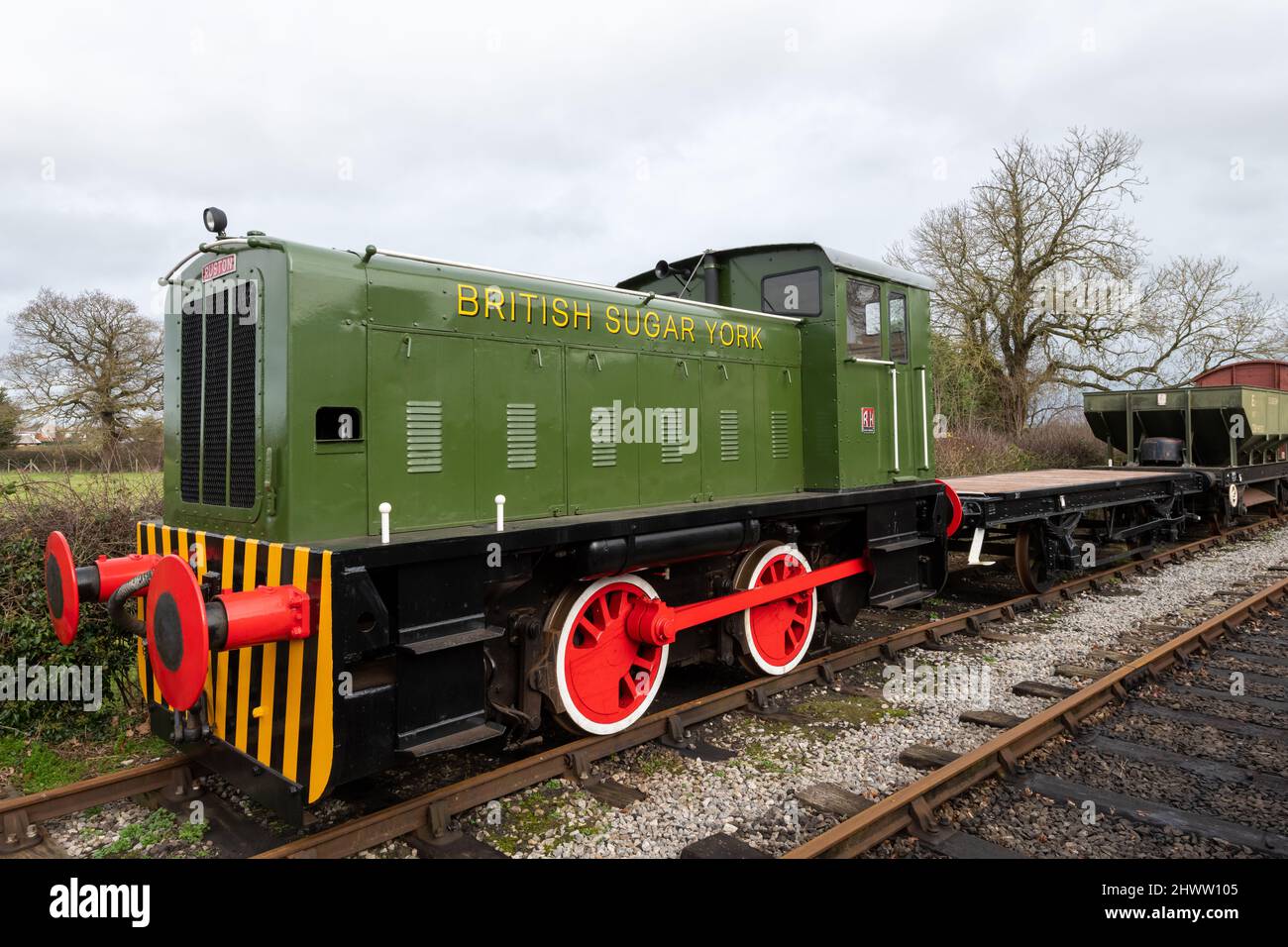 York.Yorkshire.United Kingdom.February 16th 2022.A treno Ruston e Hornsby 88DS è in mostra presso il museo di agricoltura dello Yorkshire Foto Stock