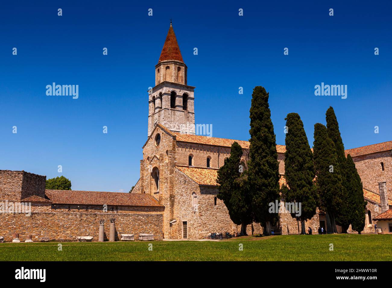 Basilica di Santa Maria Assunta in Aquileia, Udine, Italia. Basilica patriarcale di Aquileia costruita nel 11th secolo. Importante vista cristiana da Roma Foto Stock