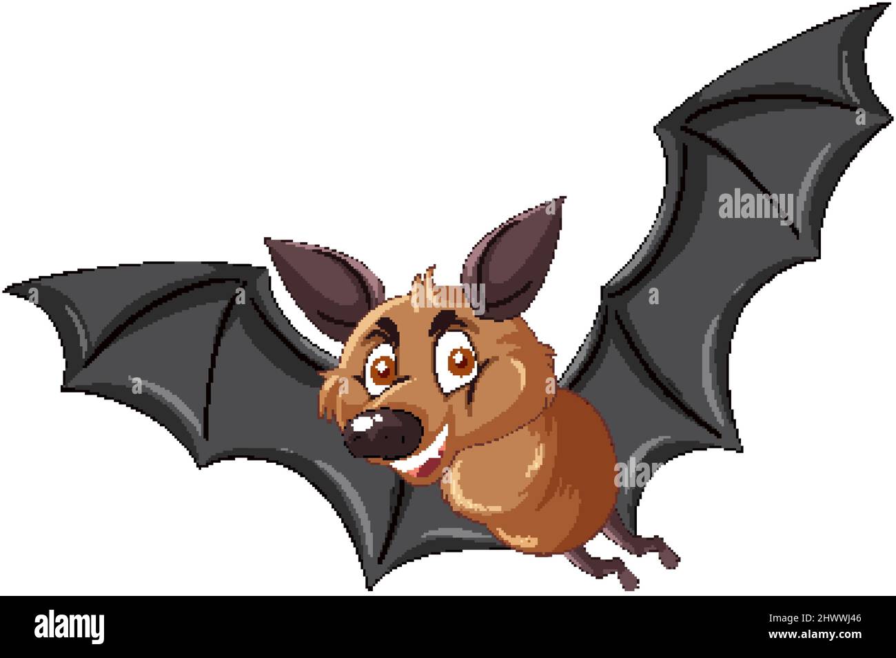 Un cartoon bat su sfondo bianco Illustrazione Vettoriale