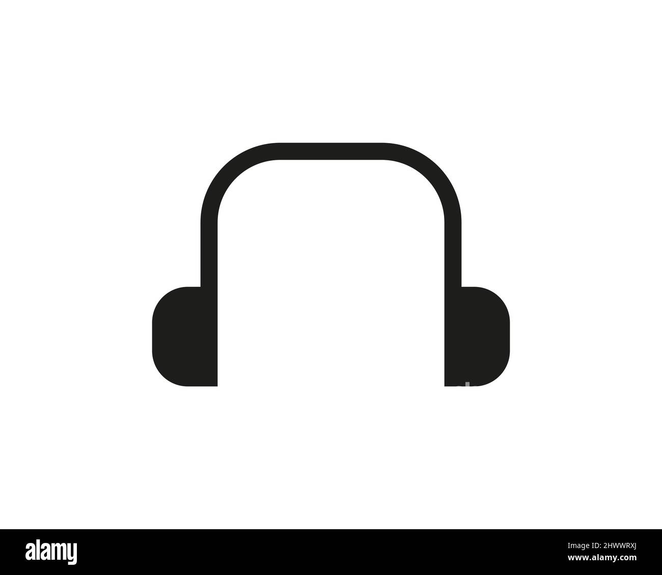 Modello cuffia. Design con logo musicale. DJ Musica e Podcast Logo Design cuffie concetto Illustrazione Vettoriale
