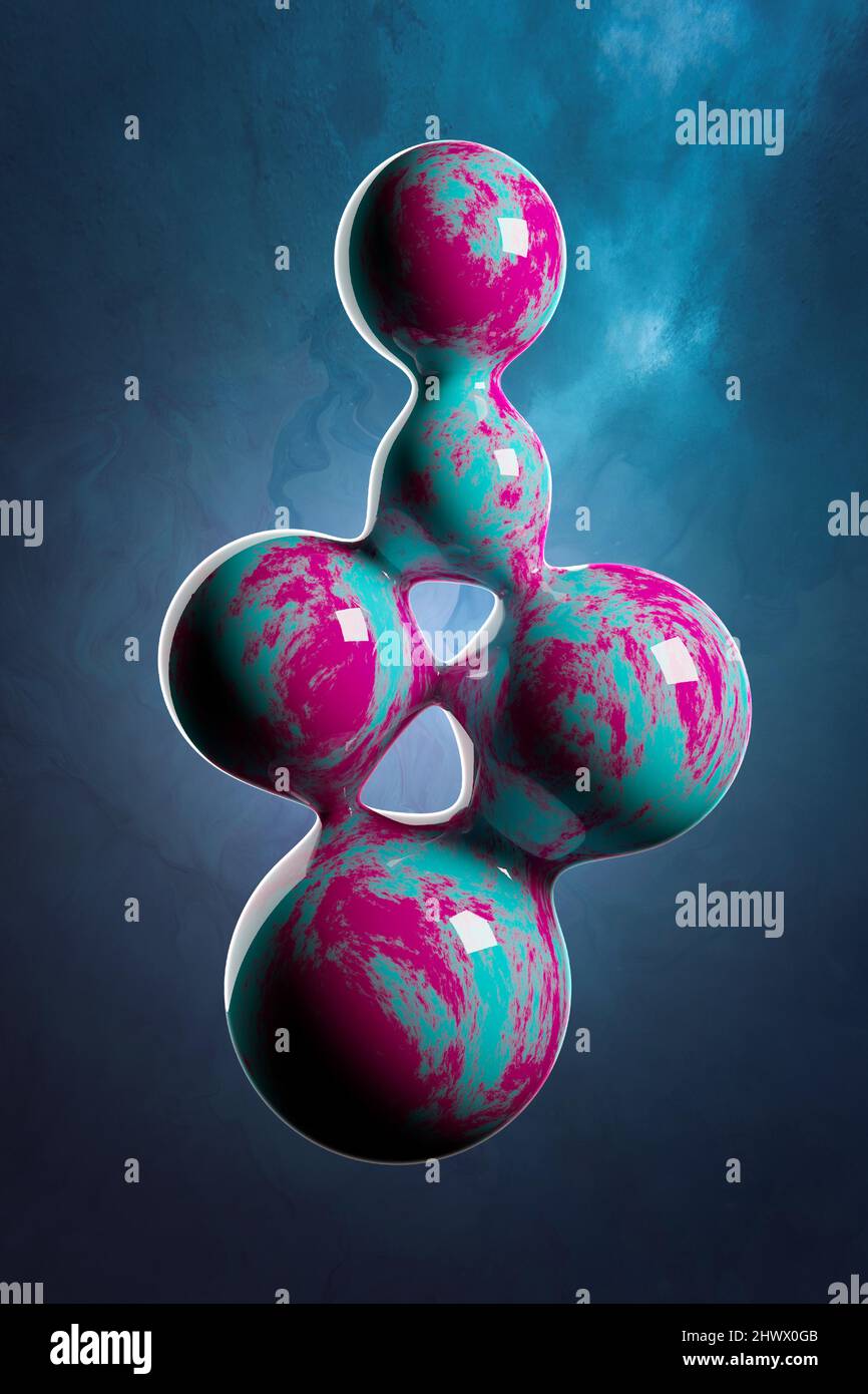 Sfondo astratto 3D. Scienza e tecnologia. 3D rendering. Foto Stock