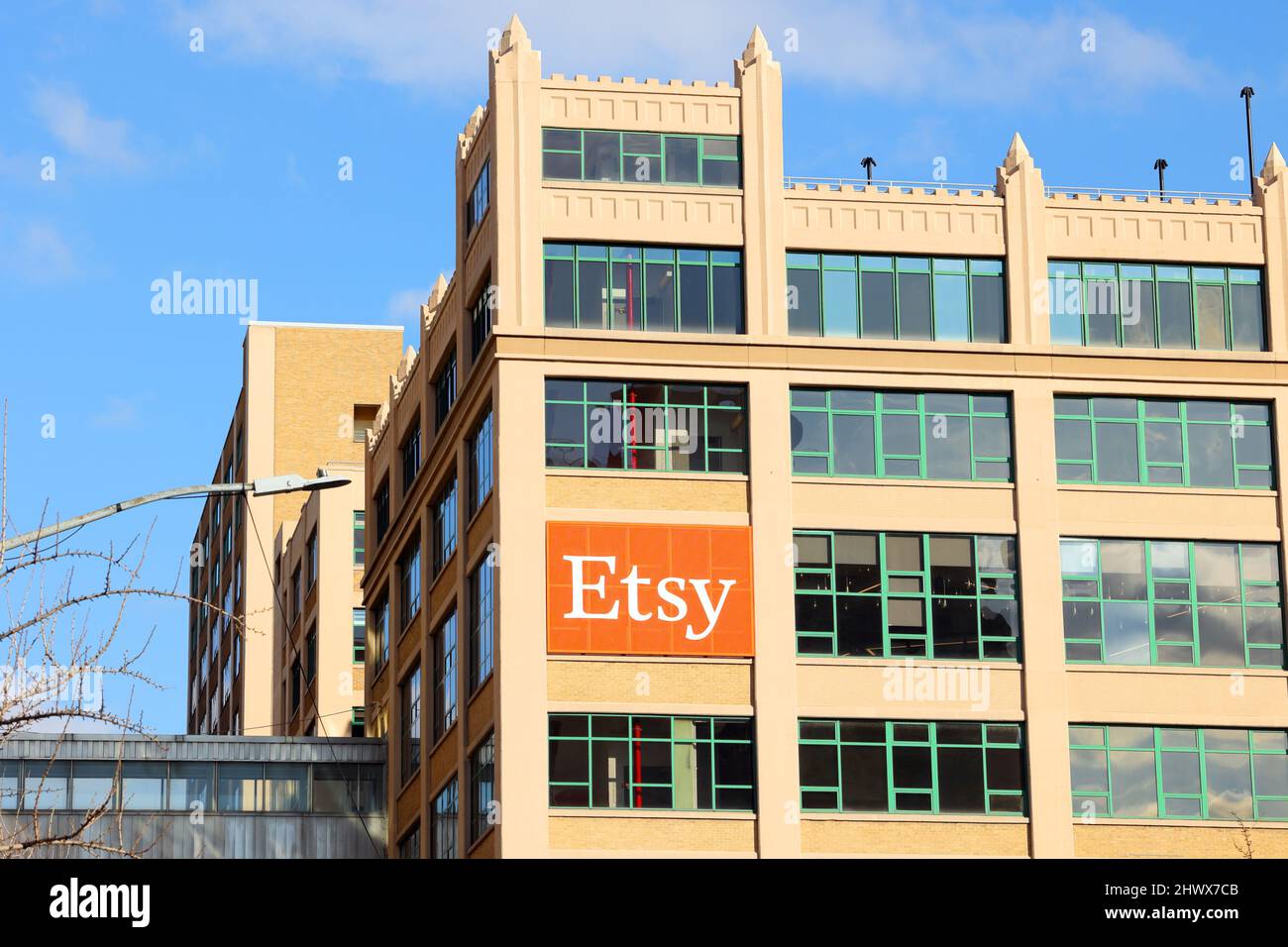 Sede centrale di Etsy, 117 Prospect St, Brooklyn, New York, uffici aziendali di un mercato di e-commerce nel quartiere di Dumbo. Foto Stock