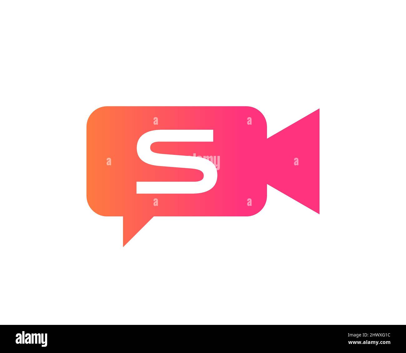 Logo podcast. Logo media con vettore lettera S. Illustrazione Vettoriale