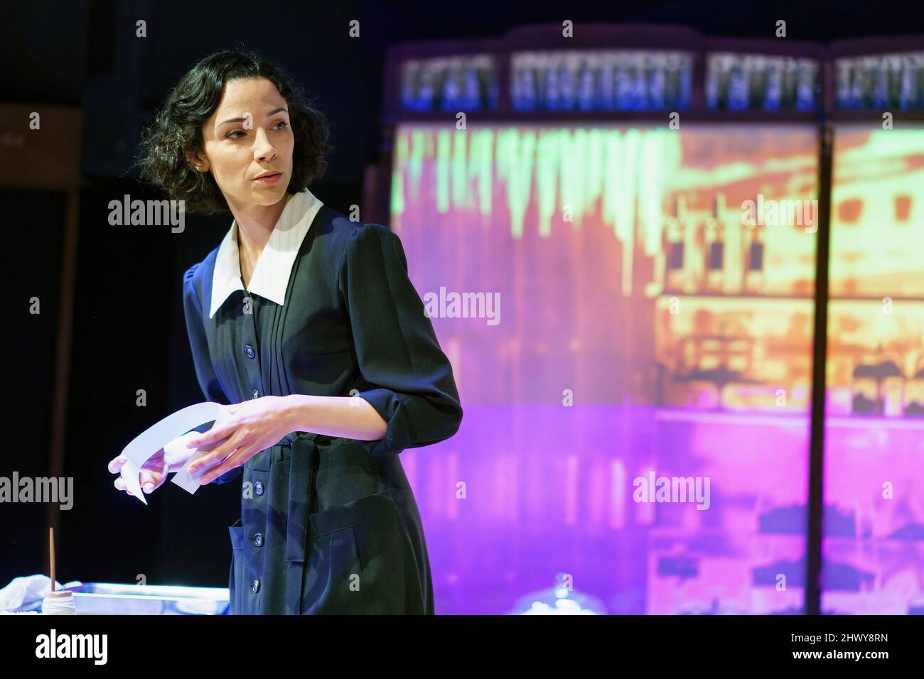 Madrid, Spagna. 08th Mar 2022. Elisabet Altube si esibisce durante la presentazione delle sale da tè del teatro Fernan Gomez di Madrid. Credit: SOPA Images Limited/Alamy Live News Foto Stock