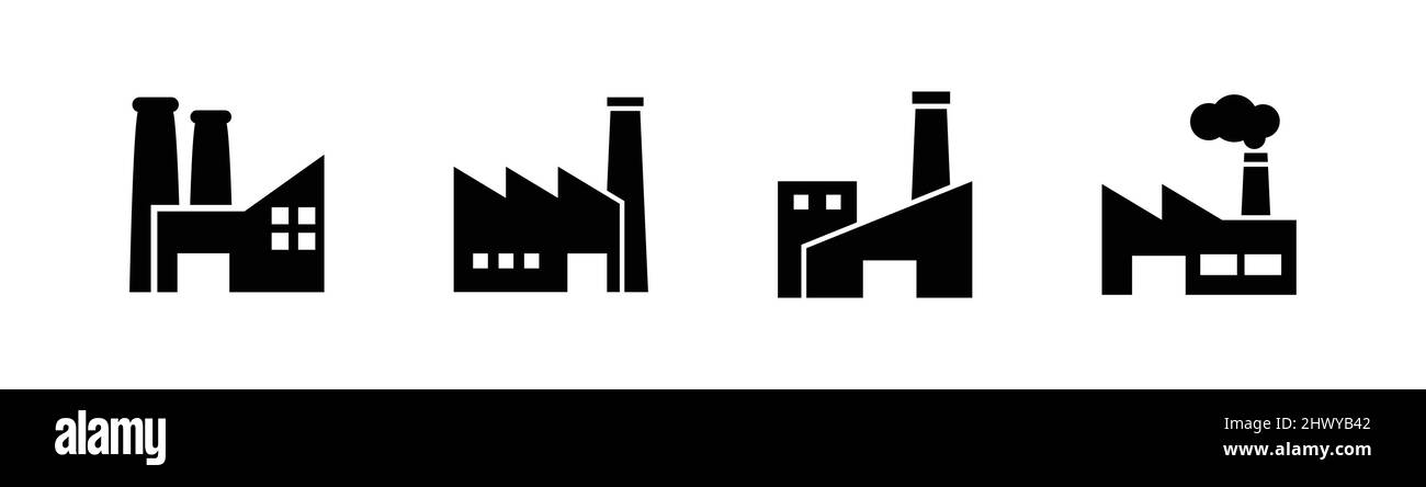 Elemento di design per icone di fabbrica adatto per siti Web, stampa o app Illustrazione Vettoriale