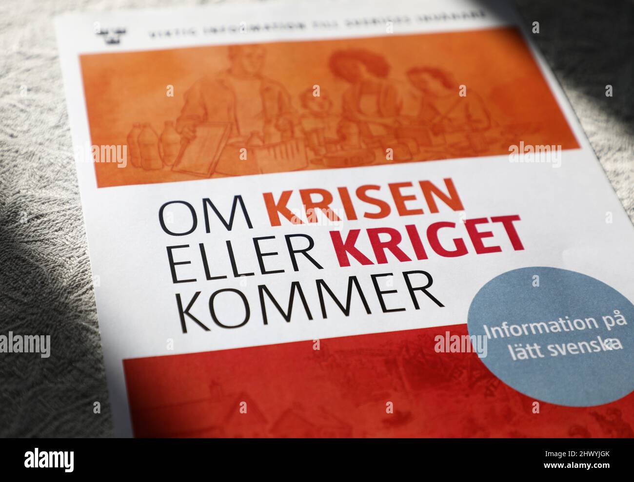 "If the war comes" (svedese: OM kriget kommer) è un opuscolo originariamente preparato dal comandante supremo dell'ufficio delle forze armate svedesi. Foto Stock