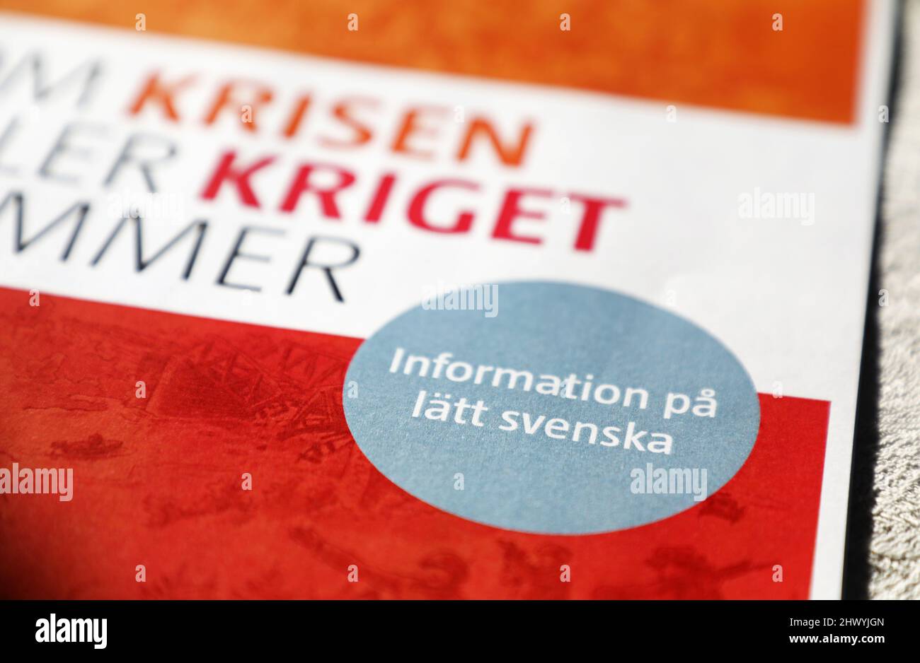 "If the war comes" (svedese: OM kriget kommer) è un opuscolo originariamente preparato dal comandante supremo dell'ufficio delle forze armate svedesi. Foto Stock