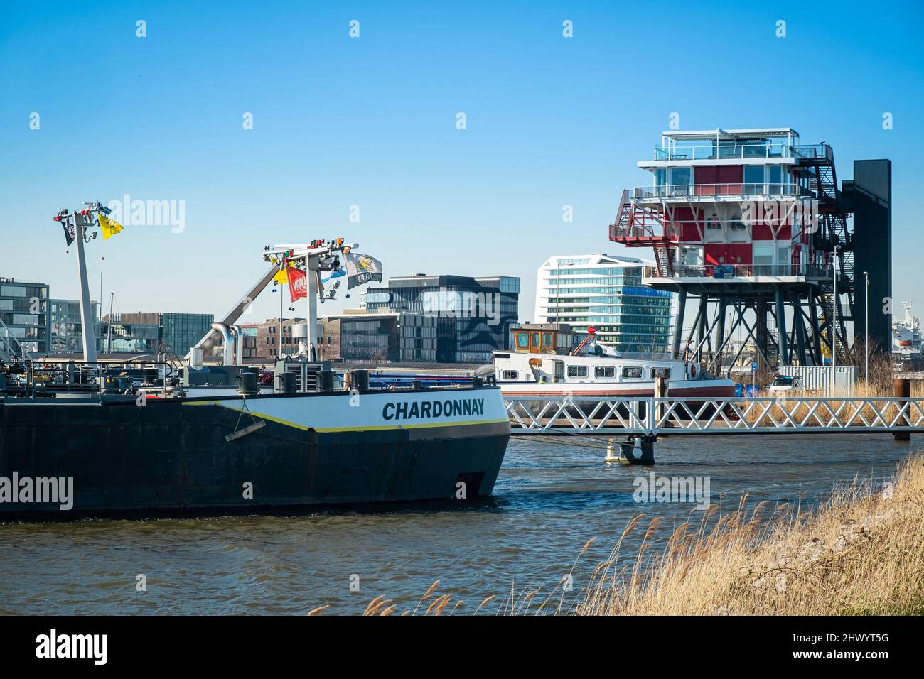 Ristorante REM-Eiland e sede aziendale PVH, Houthavens, Amsterdam. Foto Stock