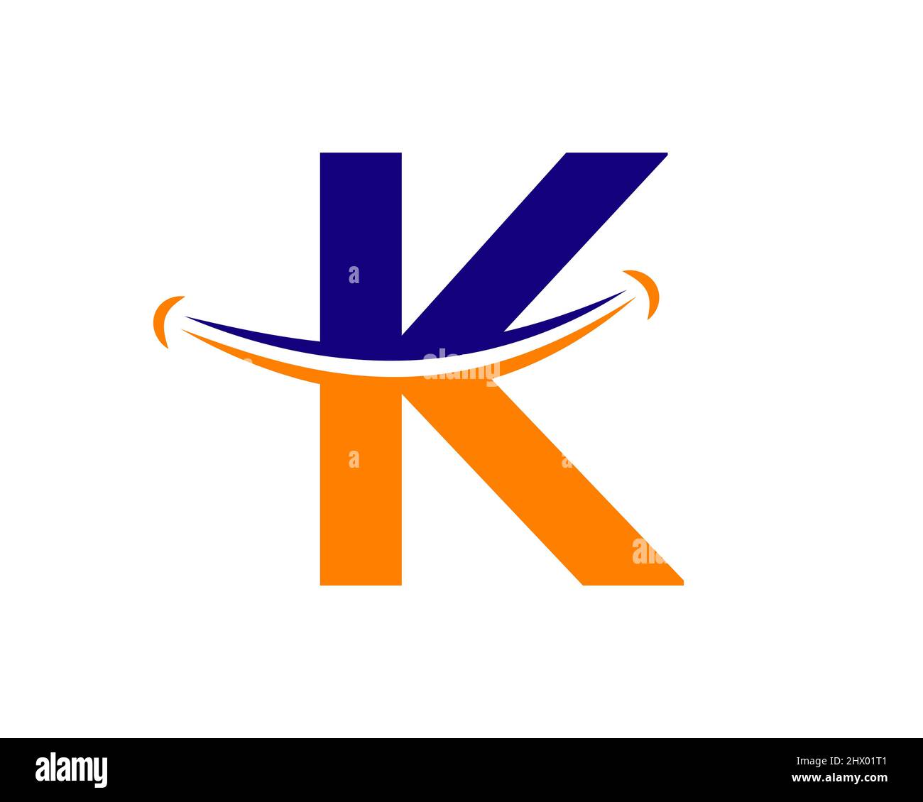Logo Smile con lettera K. Lettera iniziale logo K Happy. Logo della lettera K Smile Illustrazione Vettoriale