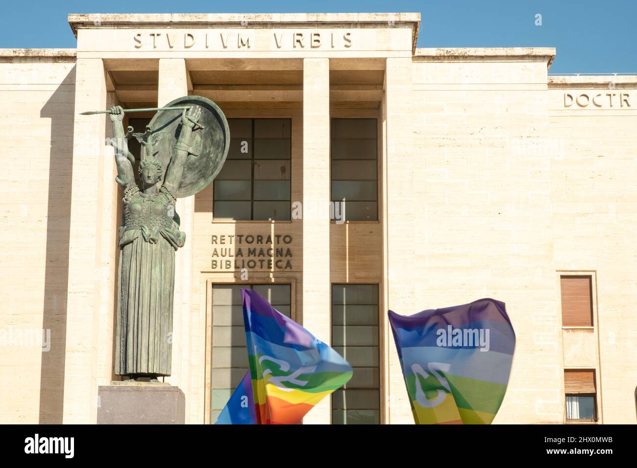 Manifestazione per la pace e per l'Ucraina Università 'Sapienza' di Roma Foto Stock