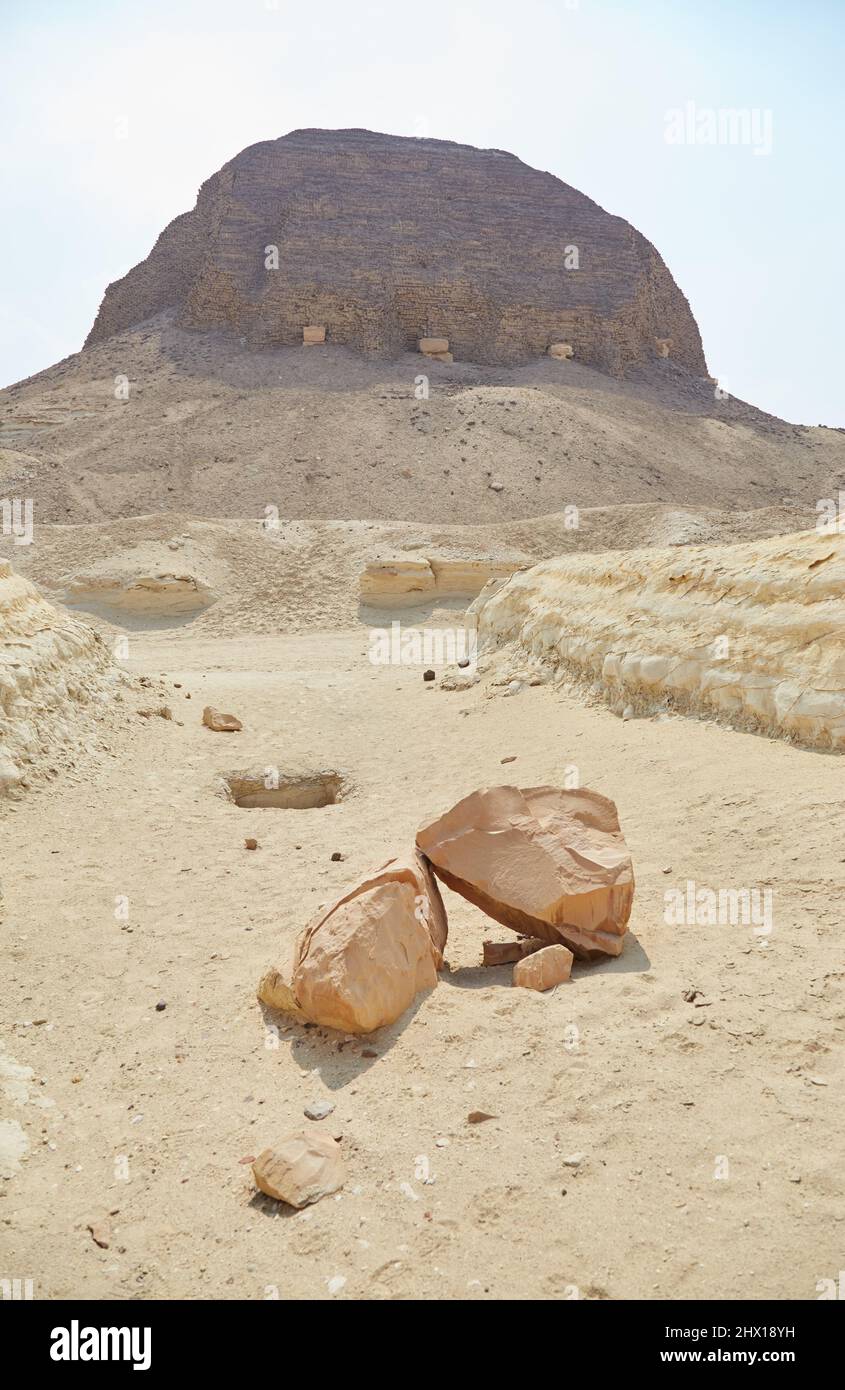 La Piramide di Mudbrick di El Lahun dal Regno di mezzo dell'Egitto Foto Stock