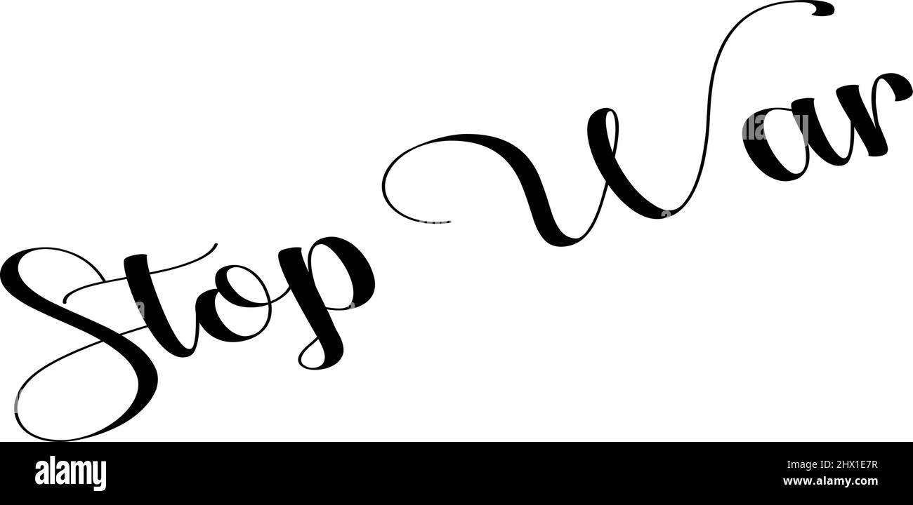 stop war testo segno illustrationon sfondo bianco Illustrazione Vettoriale