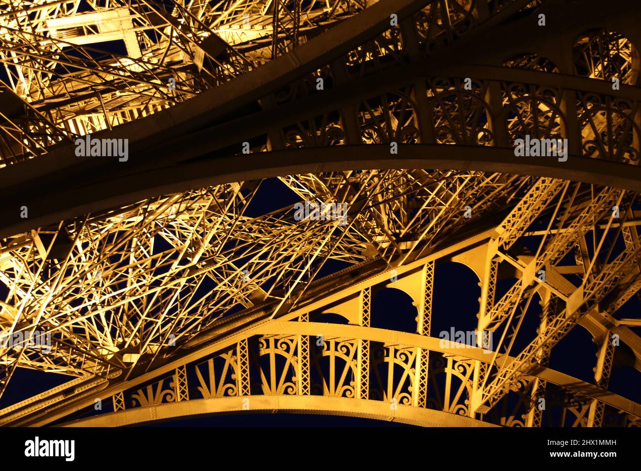 Primo piano della Torre Eiffel Foto Stock