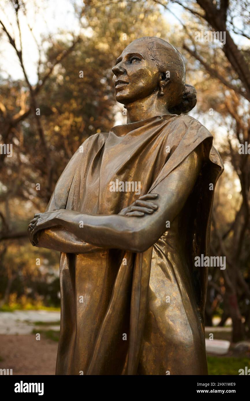 Maria Callas. Statua della cantante lirica greca americana, Maria Callas (1923-1977) ad Atene Grecia Foto Stock