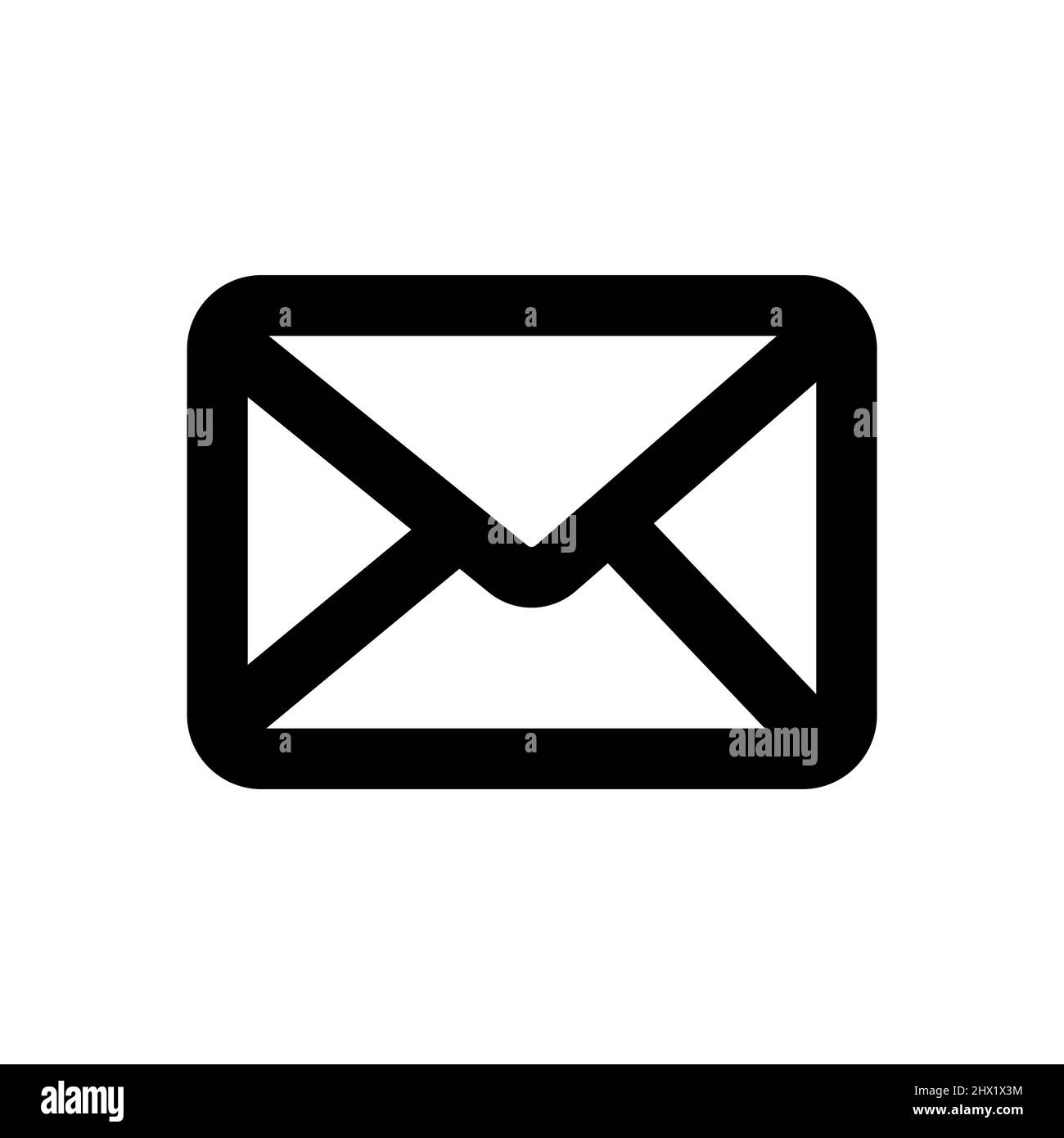 Immagine vettoriale dell'icona della busta e-mail. Icone vettoriali in stile nero di alta qualità Illustrazione Vettoriale