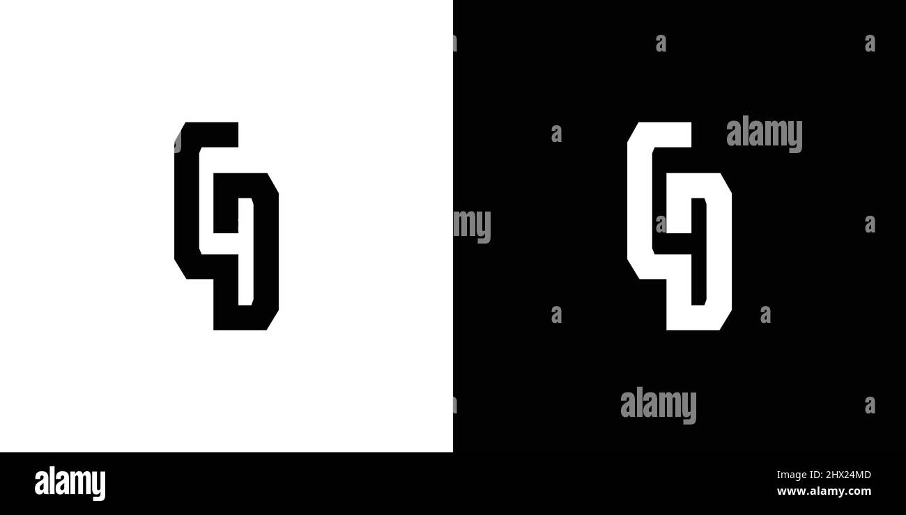 Moderna ed elegante lettera GD sigla il logo design Illustrazione Vettoriale