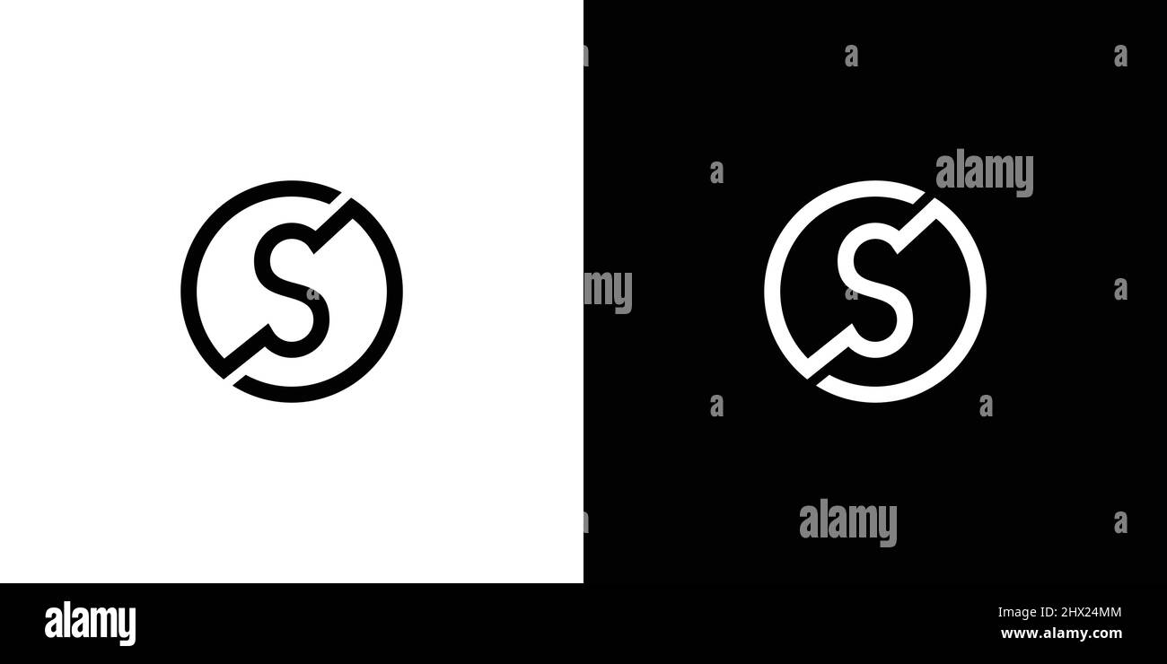 Design moderno ed elegante della lettera S iniziali del logo Illustrazione Vettoriale