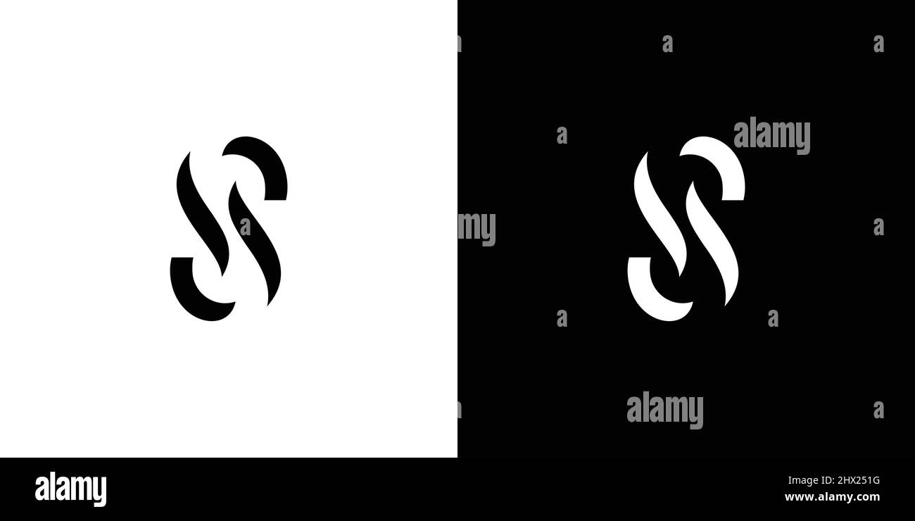Moderna ed elegante, la lettera S sigla logo Illustrazione Vettoriale