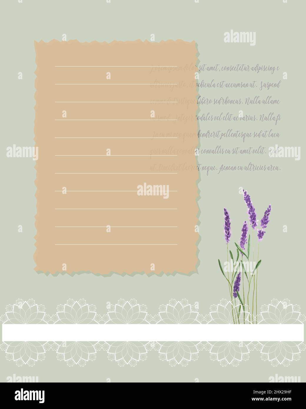 Collage per fare lista , planner note-prendere , lavanda acquerello, idee, piani, promemoria. Illustrazione vettoriale Illustrazione Vettoriale