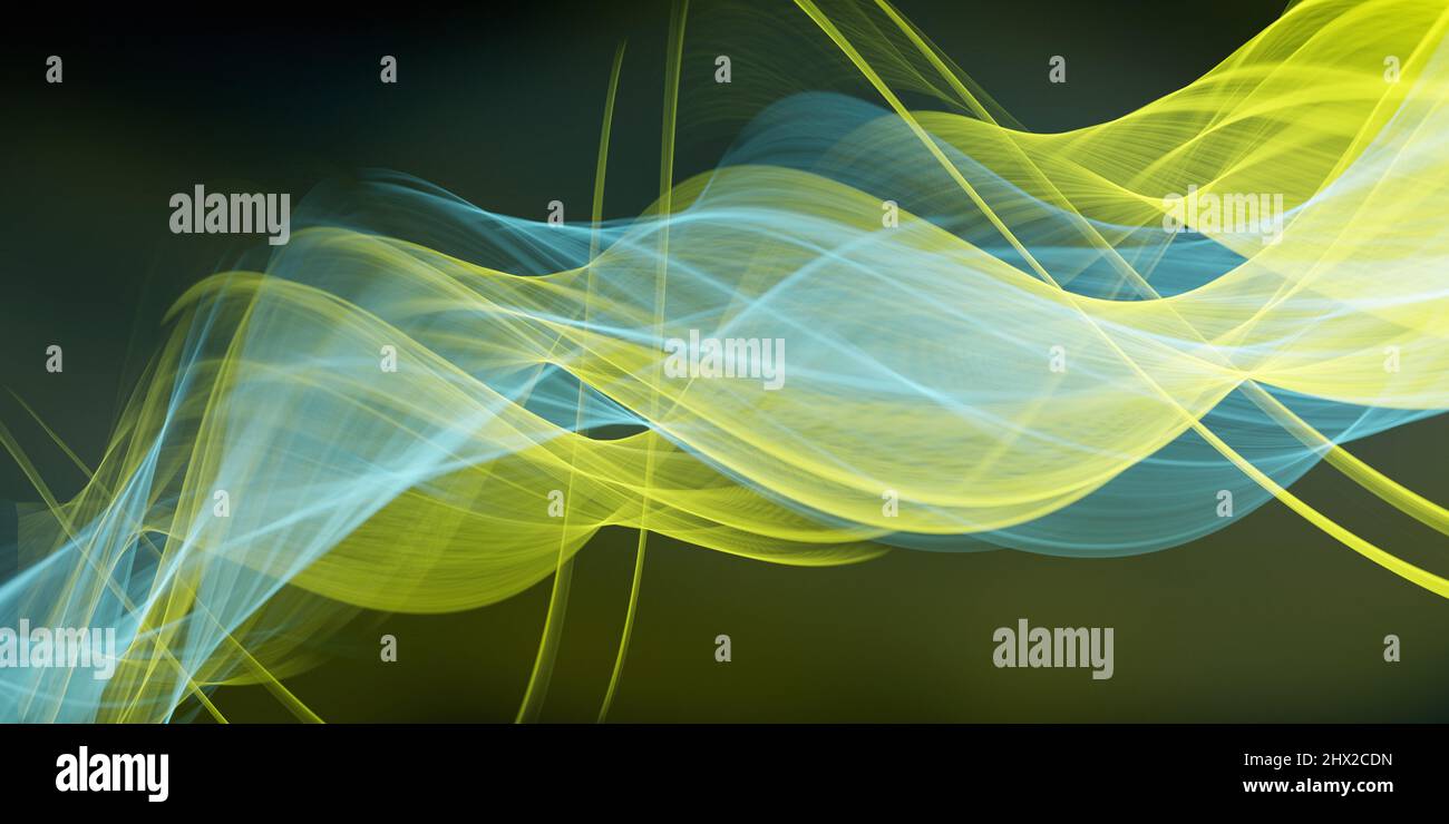 Effetto linee di luce Vibrant Green Colors Modern Abstract background Foto Stock