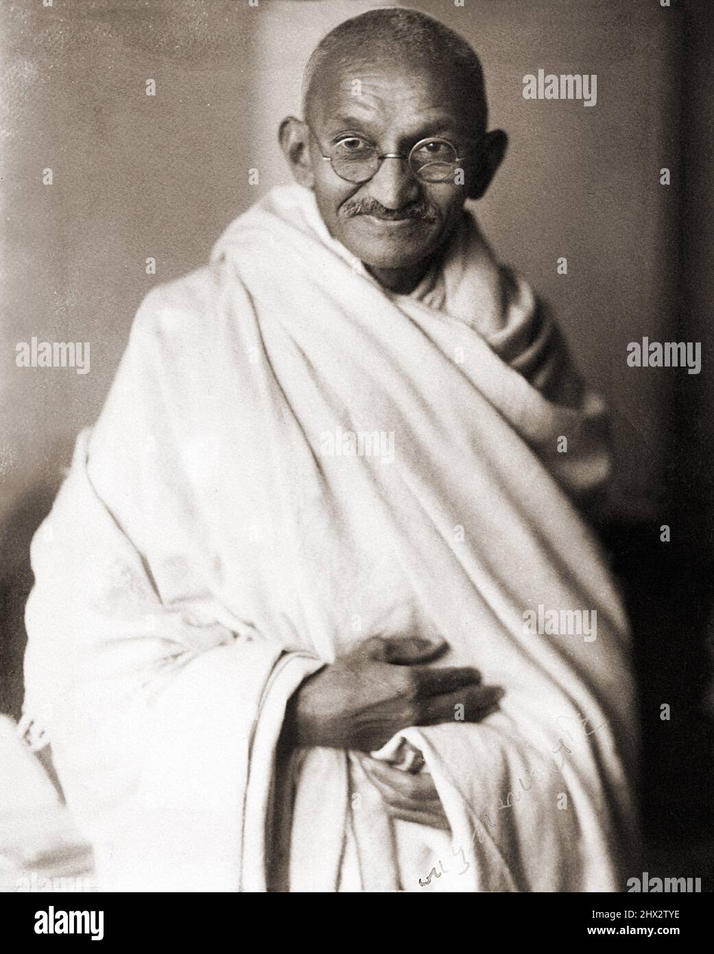 Ritratto di Mahatma Gandhi, circa 1931. Mohandas Karamchand Gandhi (Porbandar, India britannica, 2 ottobre 1869-Nuova Delhi, Unione dell'India, Gennaio 30, Foto Stock