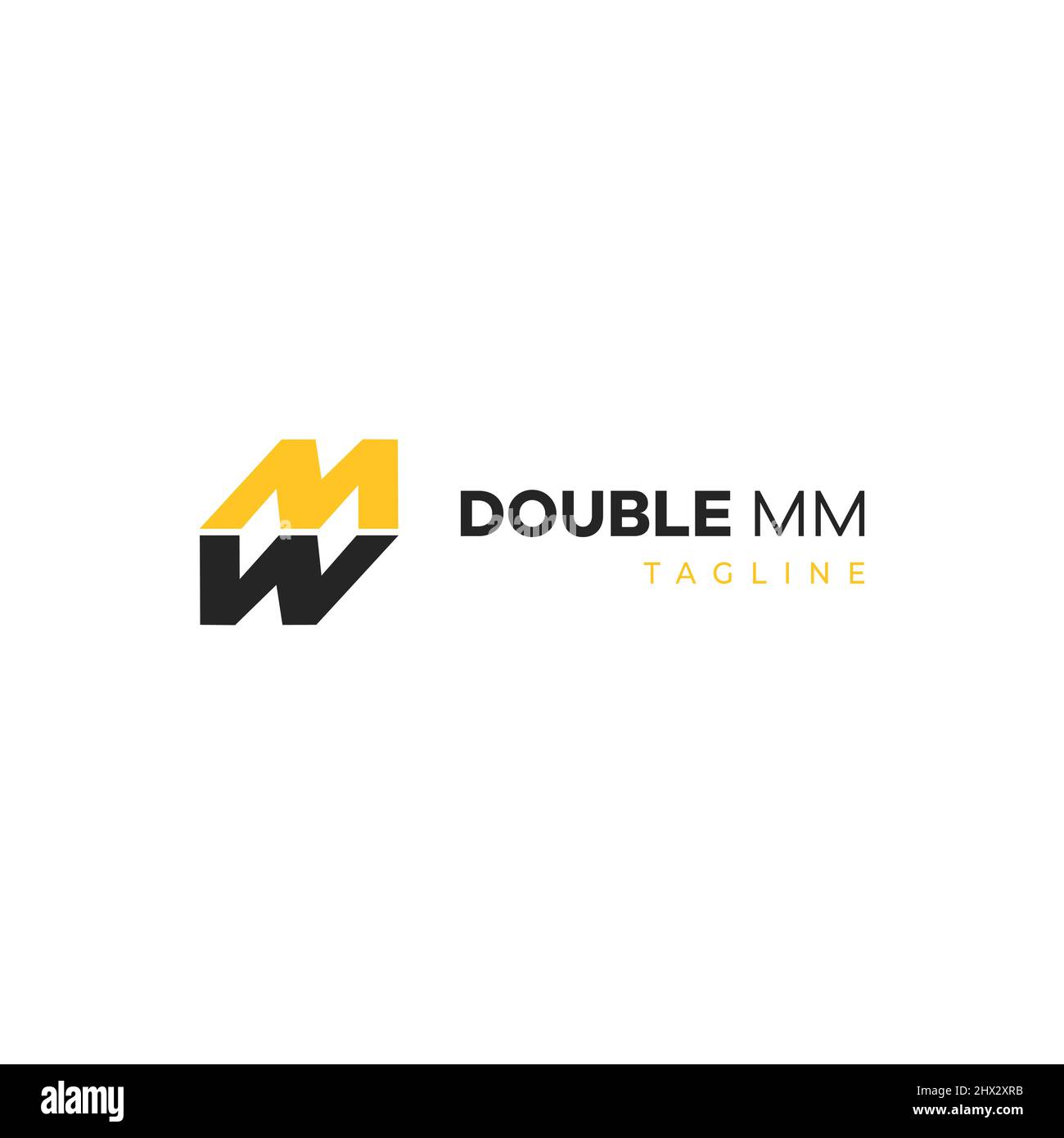 Iniziali Cool e Modern del logo MW Illustrazione Vettoriale