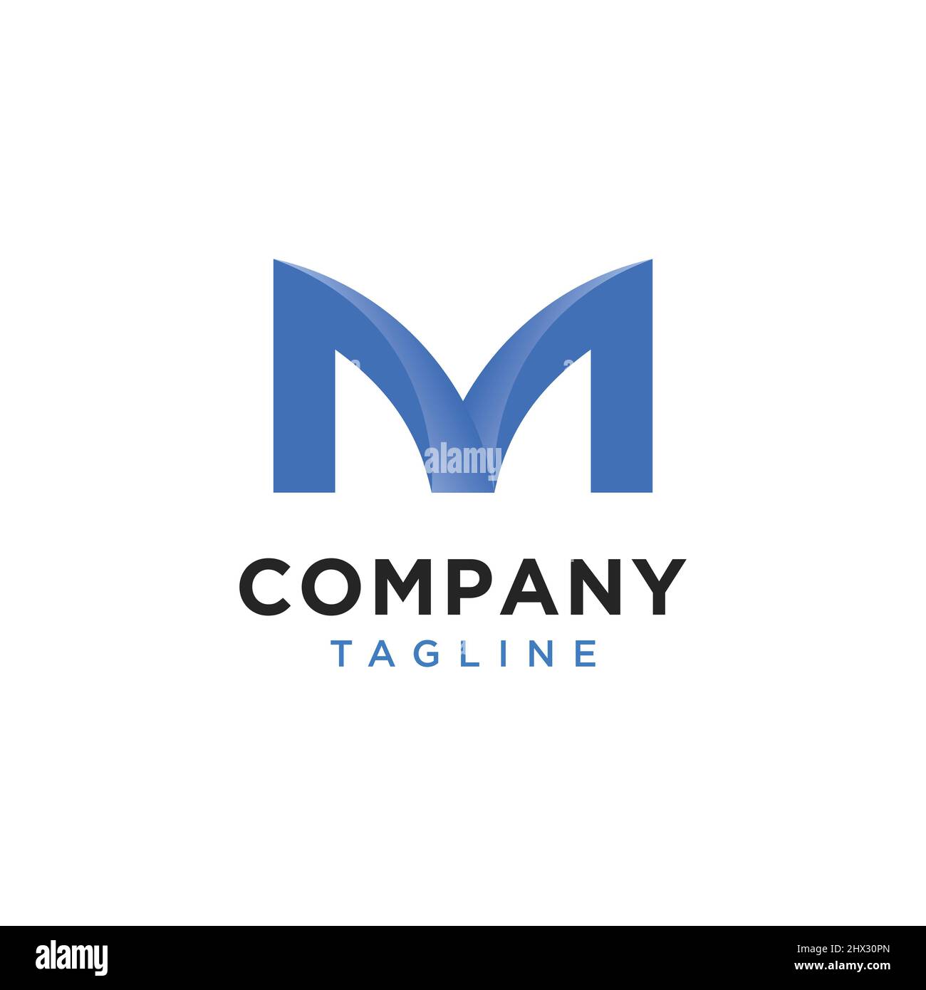 Le iniziali del logo M sono semplici e moderne Illustrazione Vettoriale