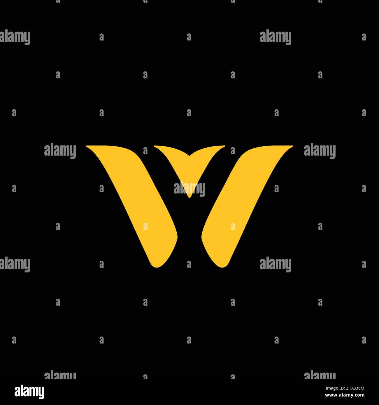 Il logo W iniziale è elegante e lussuoso Illustrazione Vettoriale