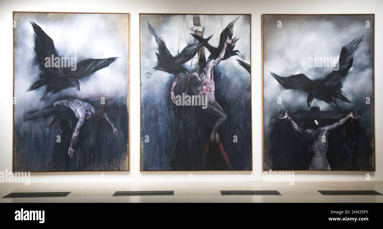 Mostra Vladimir Veličković. Museo di Arte Contemporanea Belgrado, Serbia Foto Stock