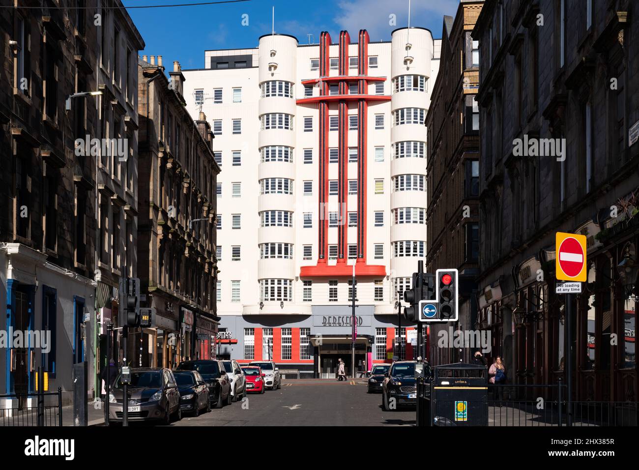 Beresford Building - art deco Streamline moderna architettura - Glasgow, Scozia, Regno Unito Foto Stock
