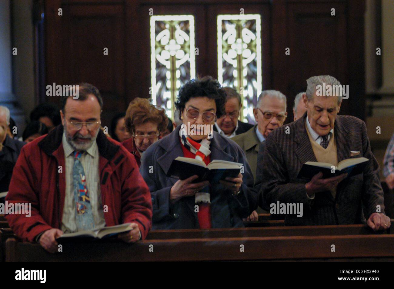 Roma, Italia 06/04/2003: Culto domenicale, Chiesa Metodista. ©Andrea Sabbadini Foto Stock