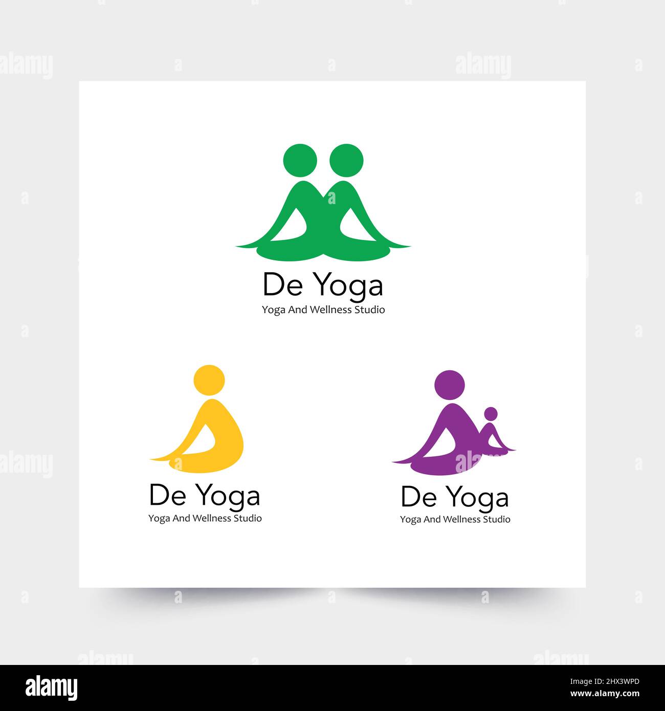 Logo semplice ed elegante per l'allenamento yoga Illustrazione Vettoriale