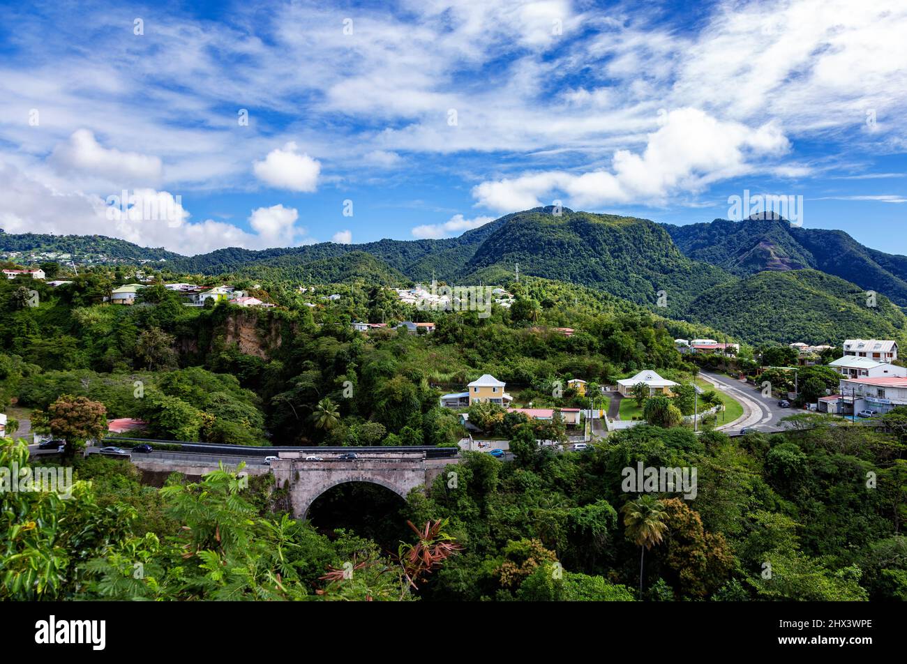 Vista sulla costa meridionale, basse-Terre, Guadalupa, piccole Antille, Caraibi. Foto Stock