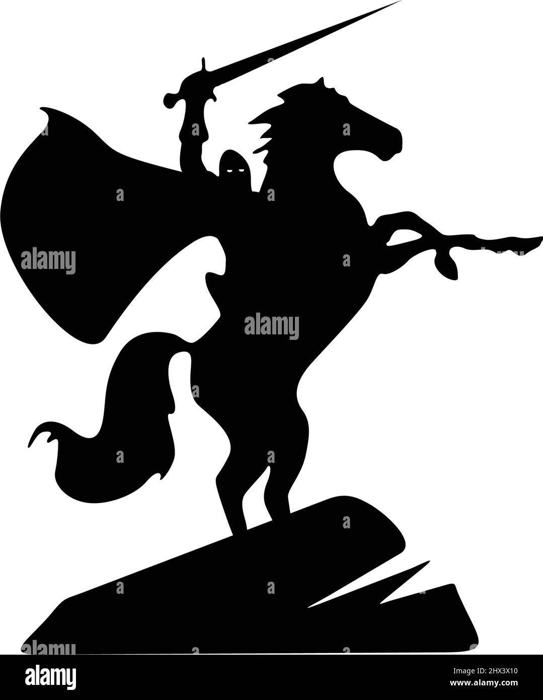 Semplice e classico guerriero equestre simbolo Illustrazione Vettoriale