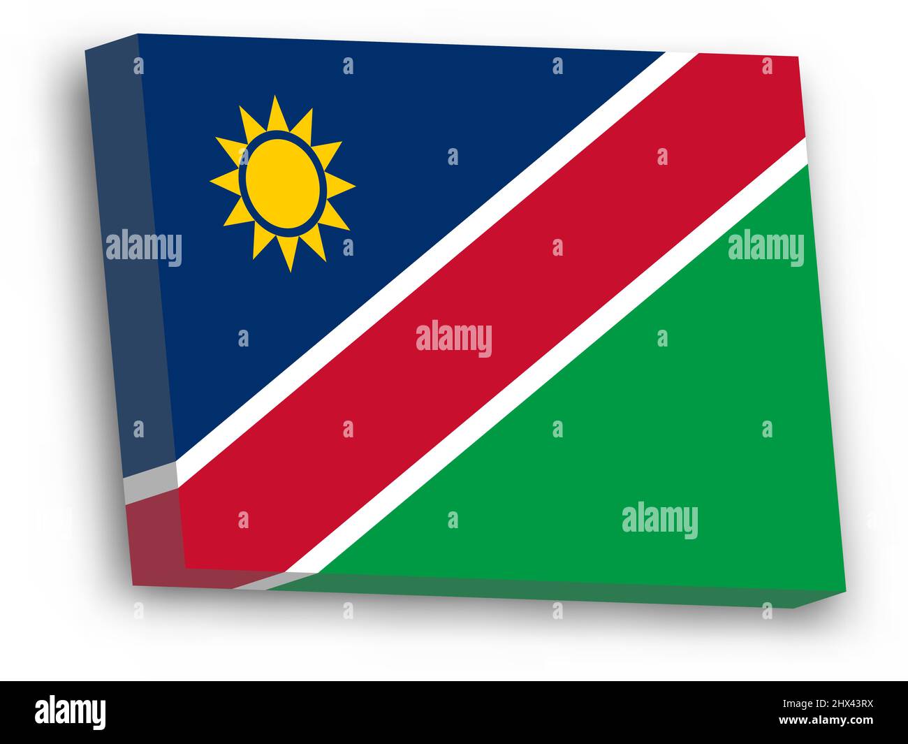 Adesivo Bandiera Namibia Per Targa Auto – Ovale – Multicolore – Akacha