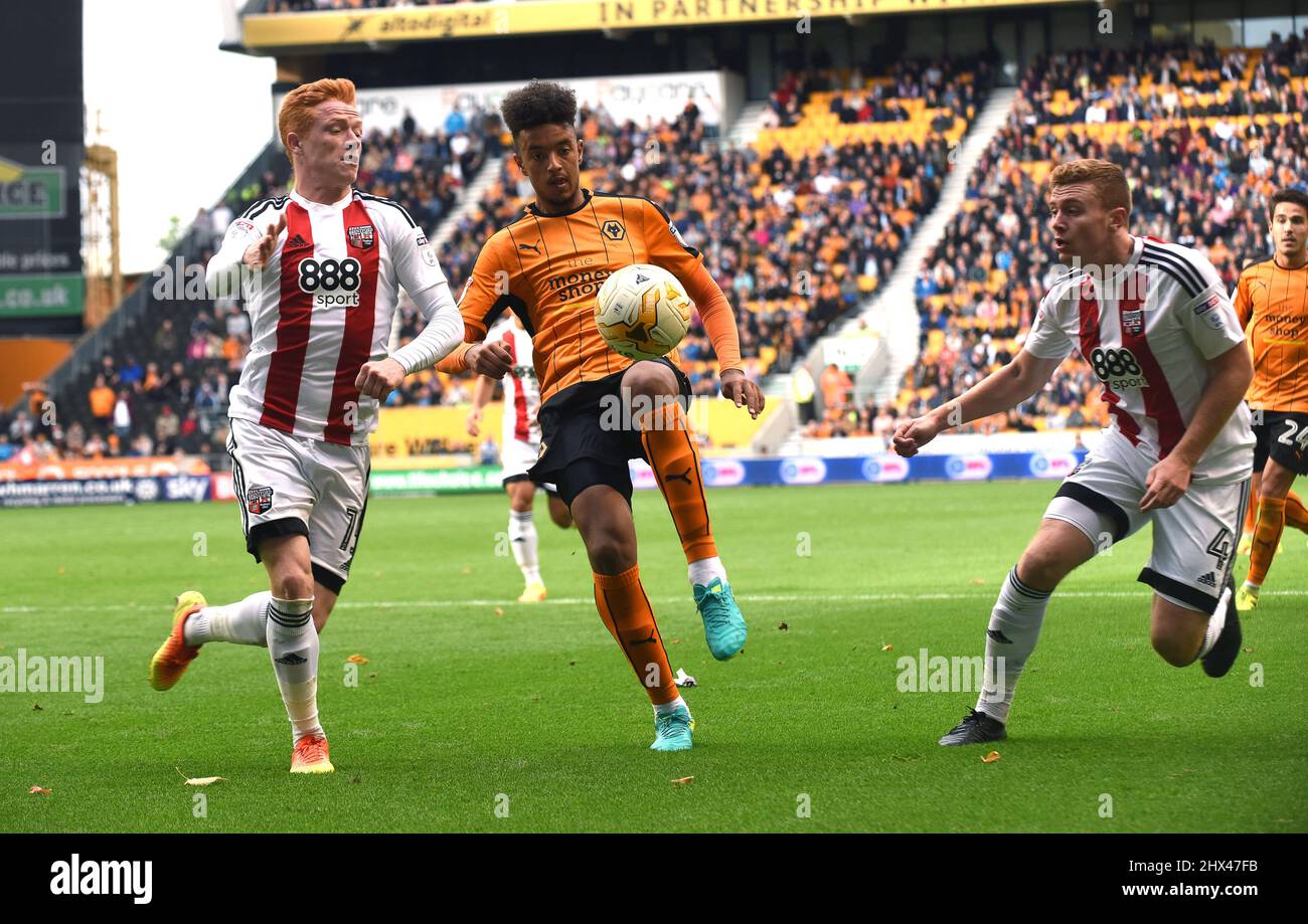 Cameron Borthwick-Jackson di Wolverhampton Wanderers. Wolverhampton Wanderers / Brentford al Molineux 24/09/2016 - Campionato Sky Bet Foto Stock