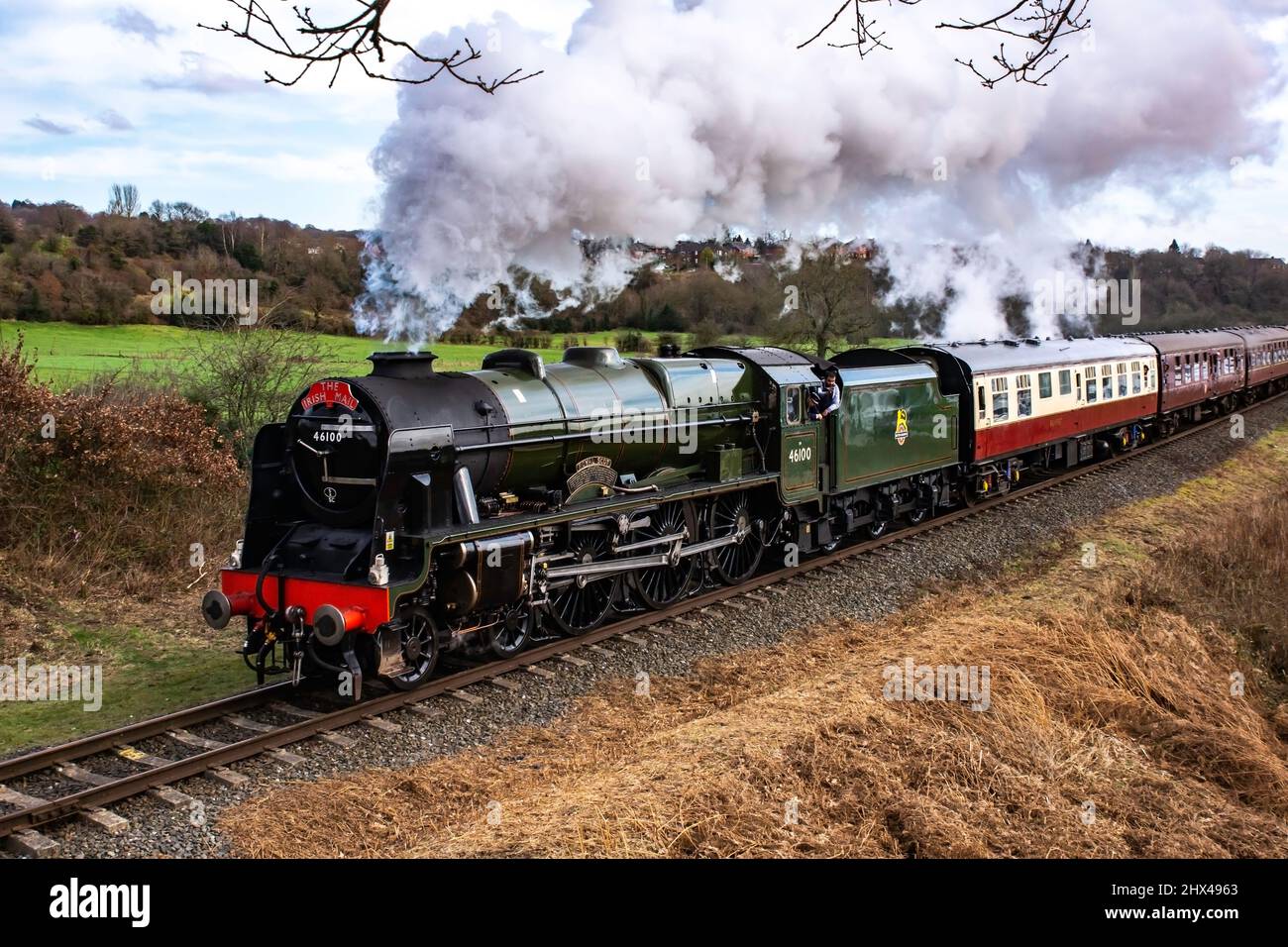 LMS 4-6-0 Royal Scot Class 6100 Royal Scot sulla East Lancs Railway vicino Bury Foto Stock