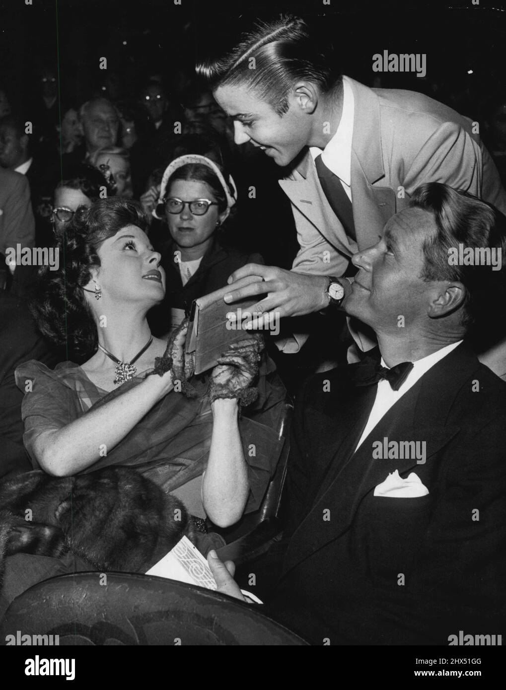 Autografi - Susan Hayward, Jers Barker. Novembre 17, 1951. Foto Stock