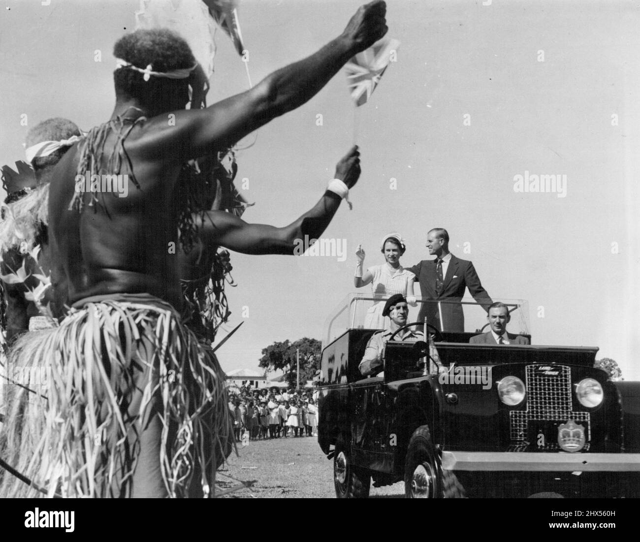 Queen & Duke al Townsville Qld. Luglio 1, 1954. Foto Stock