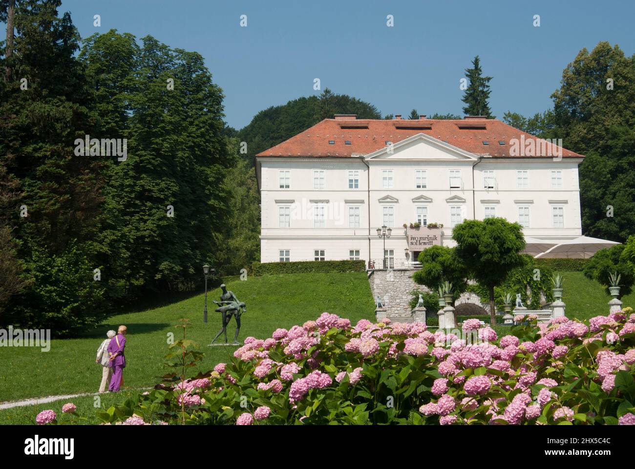 Slovenia, Lubiana, Castello di Tivoli - sede del Centro Internazionale di Grafica Foto Stock