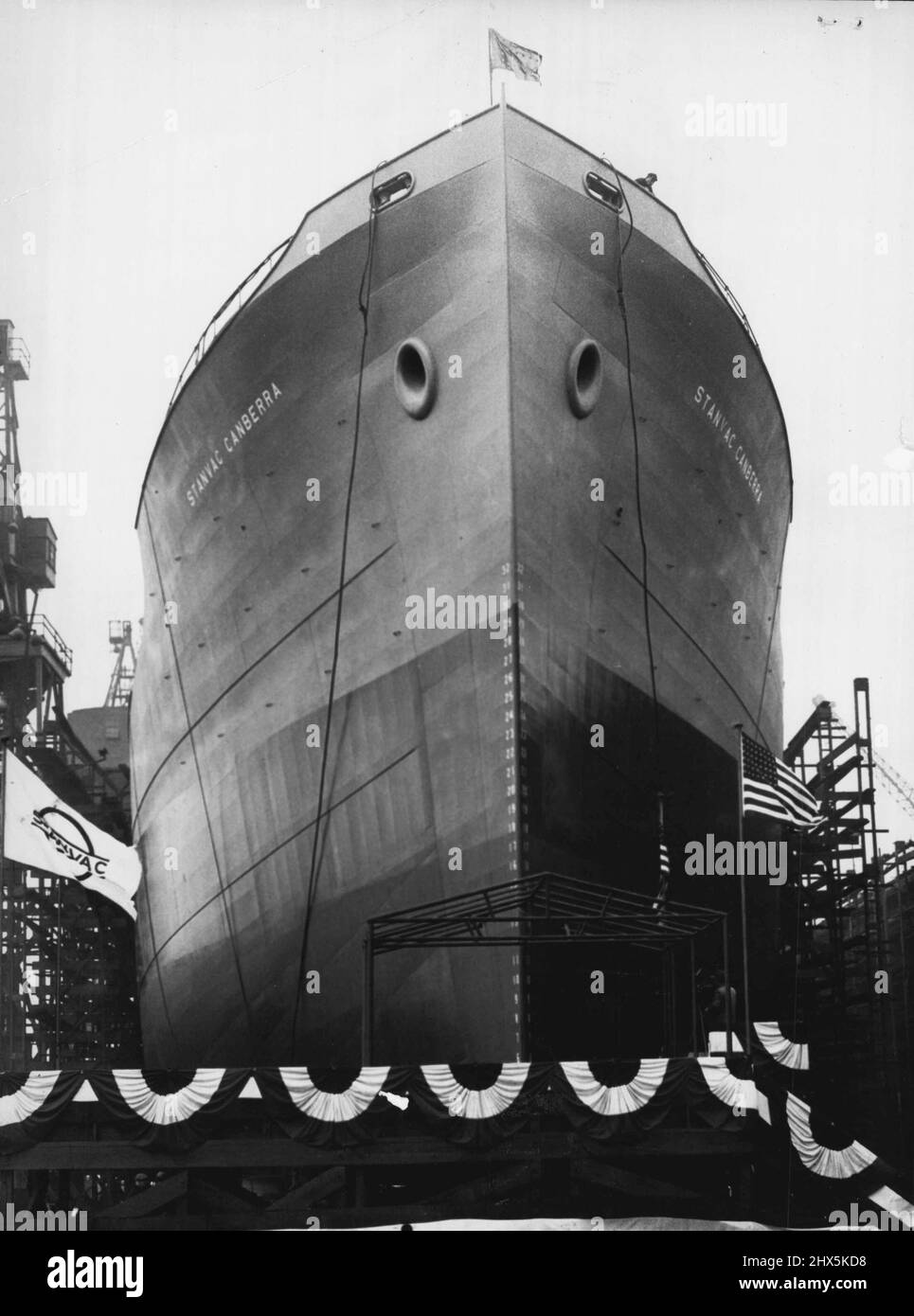 'Stanvac Canberra' Tanker - spedizione mercantile. Maggio 1, 1950. (Foto di Francis Digennaro). Foto Stock