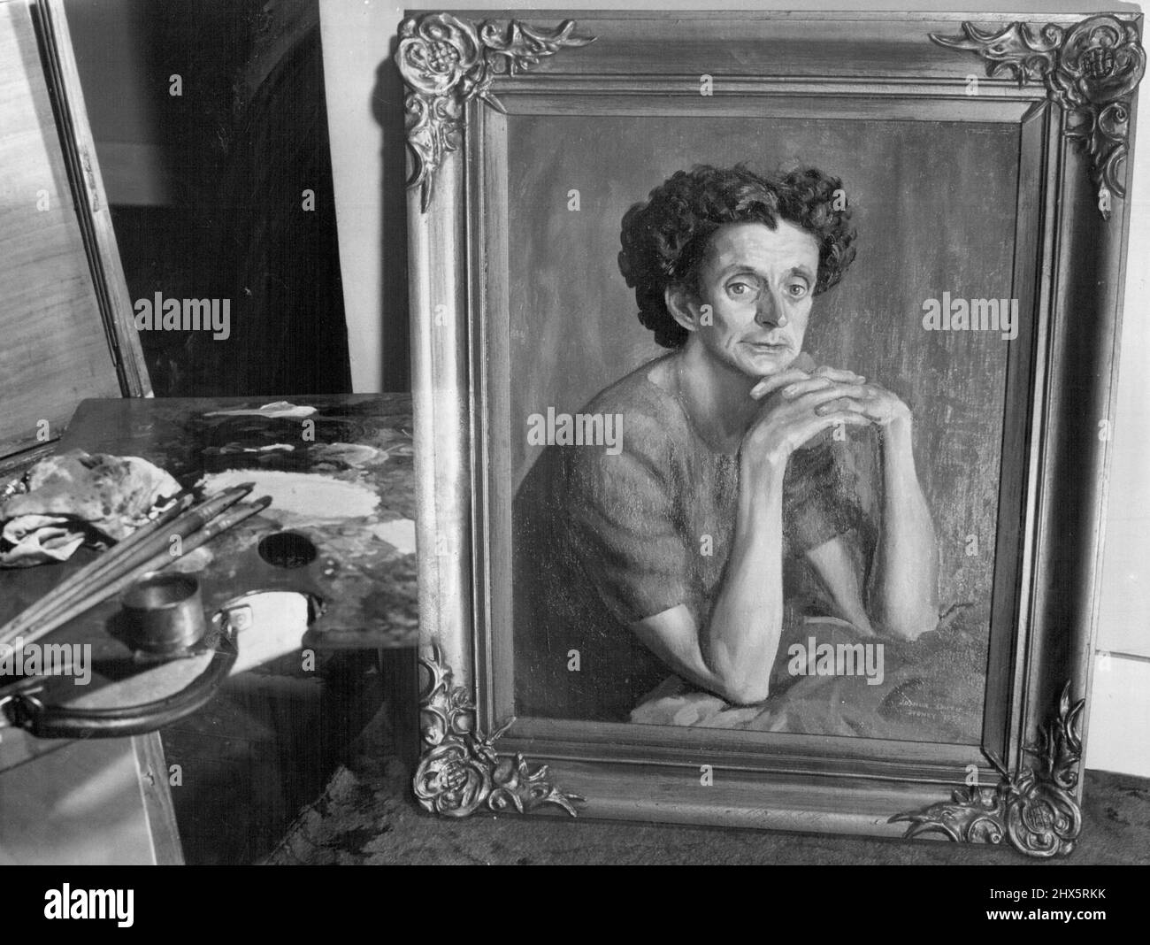 Come in questo ritratto di sua sorella cerca di riflettere il 'umore prevalente' del sitter. Gennaio 12, 1955. Foto Stock