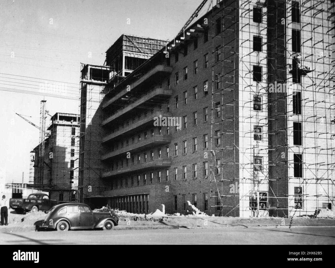 Edificio dell'ospedale di Yaralla prossimo al completamento. Dicembre 14,1953.;Yaralla Hospital Building nearing Completion. Foto Stock