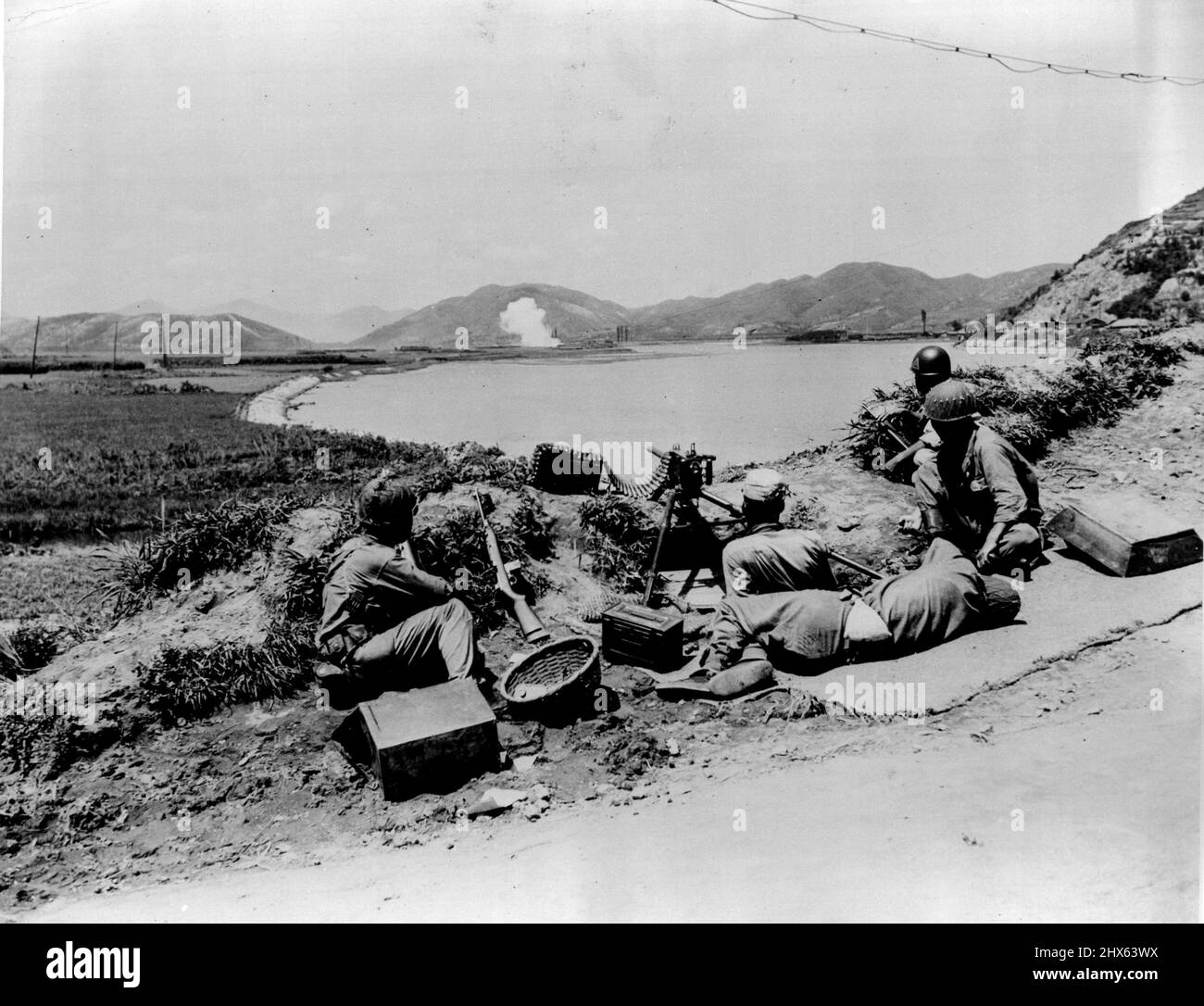 Truppe americane in Corea. Settembre 14, 1953. (Foto di Look Magazine). Foto Stock