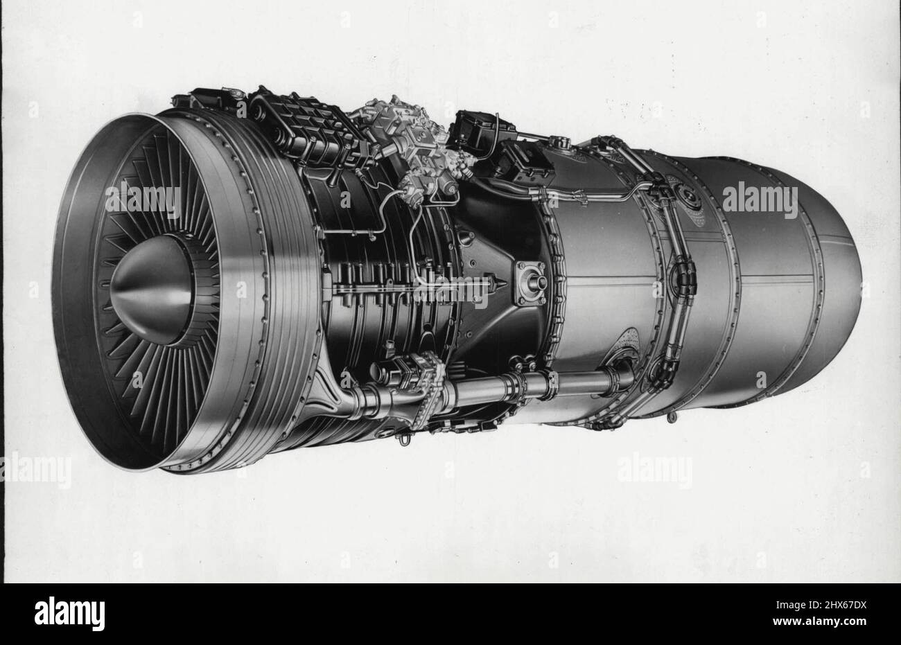Il motore a getto Rolls-Royce Conway by-pass, il motore aerodinamico più  potente al mondo testato sul tipo. Agosto 29, 1955 Foto stock - Alamy