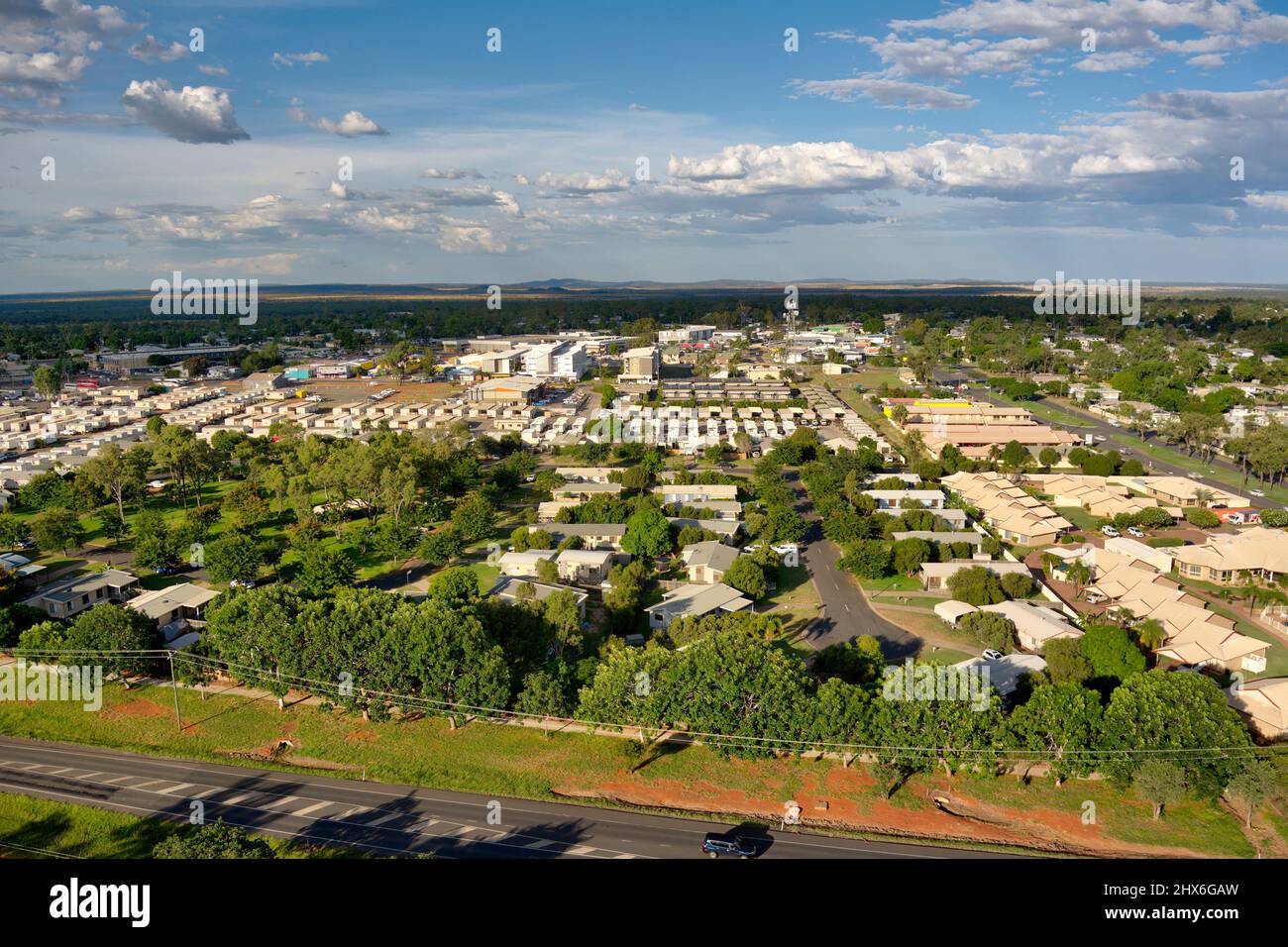 Antenna della città di servizio minerario di Moranbah Queensland Australia Foto Stock