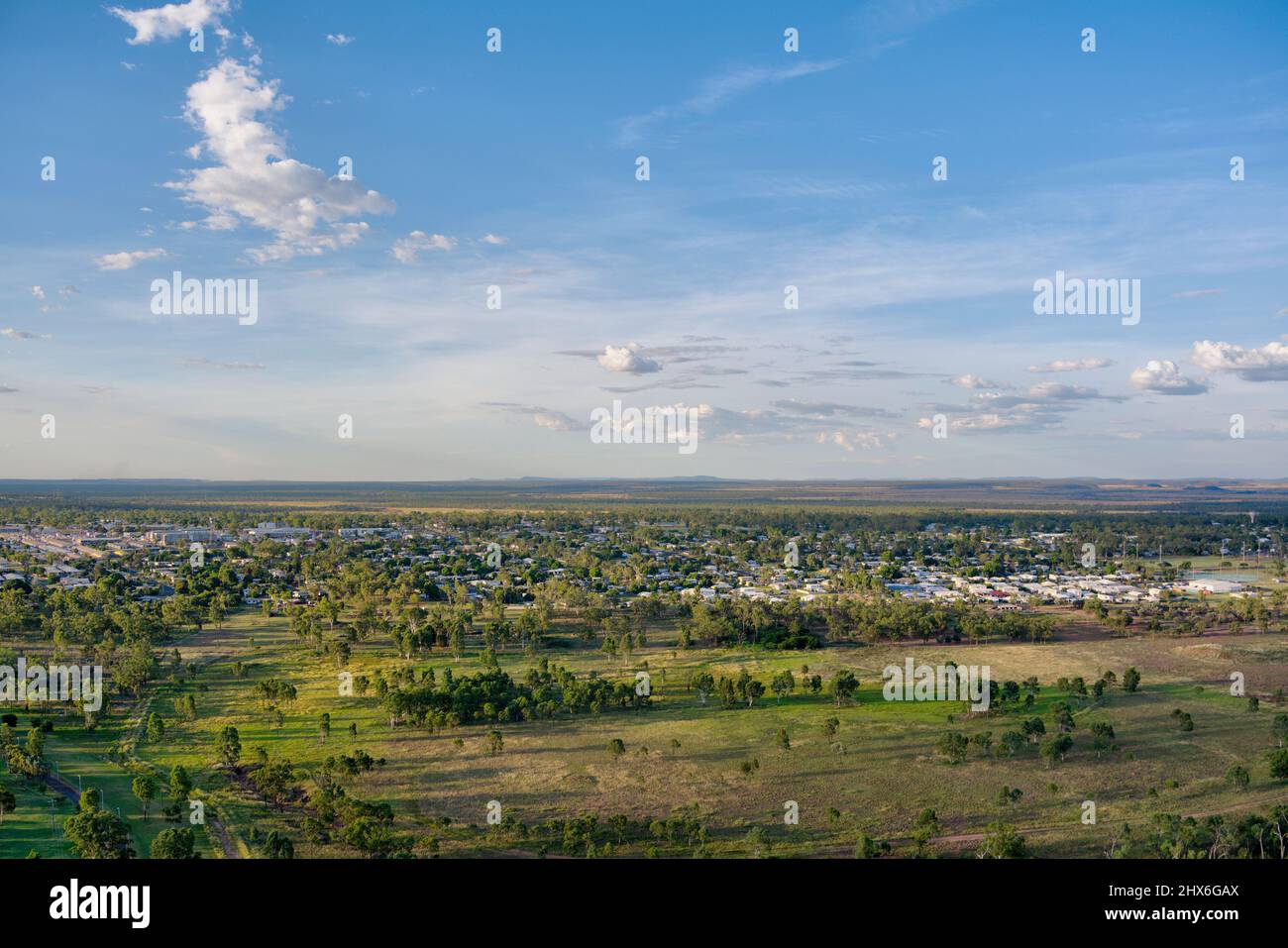Antenna della città di servizio minerario di Moranbah Queensland Australia Foto Stock