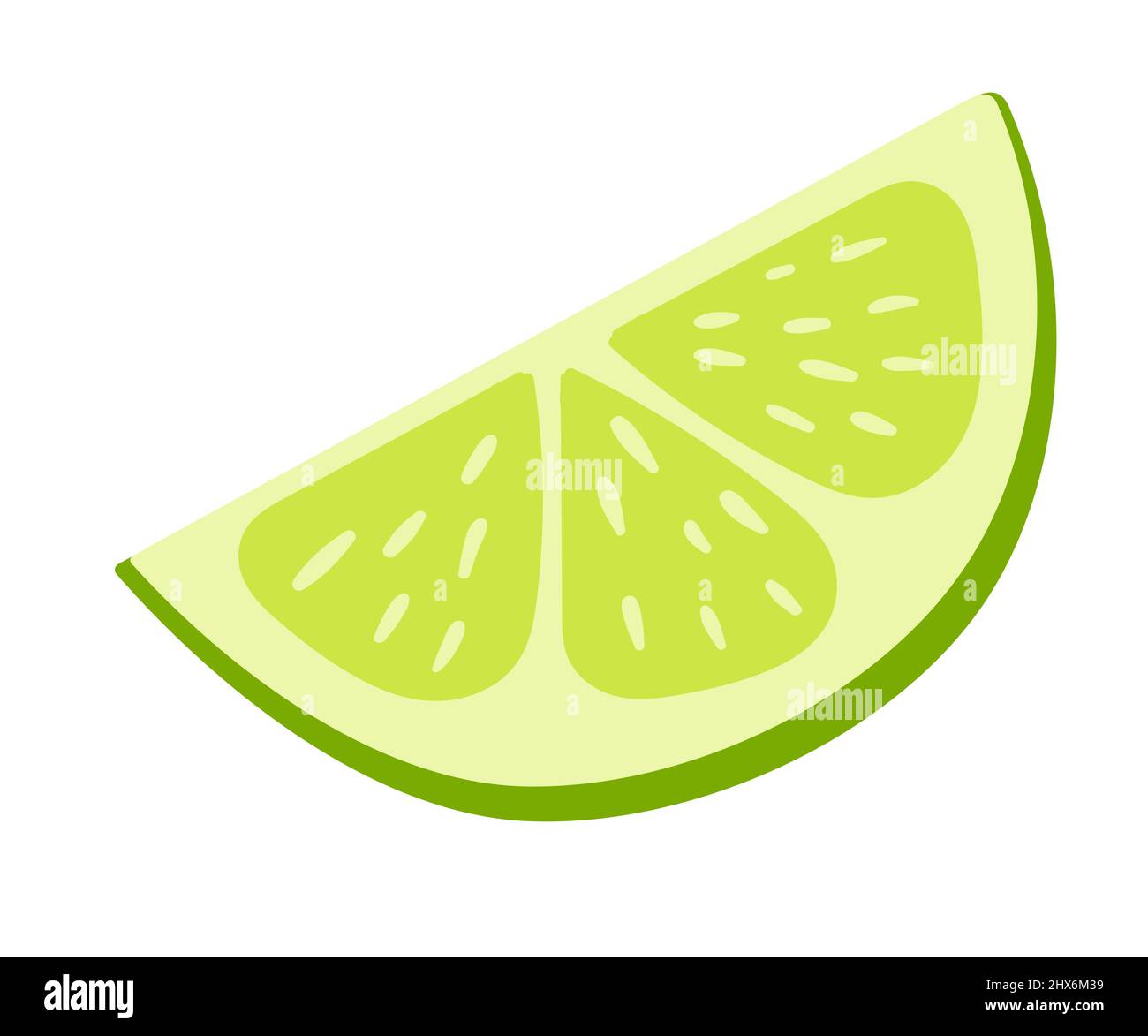Illustrazione del vettore della porzione di lime isolata su sfondo bianco. Illustrazione Vettoriale