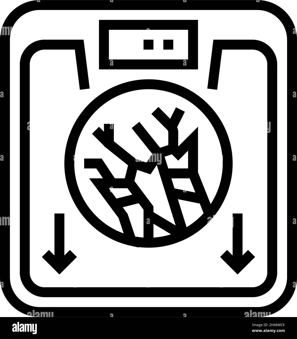 mancanza di respiro sintomo mesothelioma linea icona illustrazione vettoriale Illustrazione Vettoriale